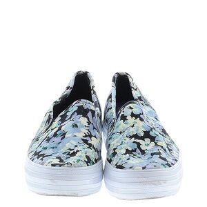 Keds Black and Blue Floral Slip-On Sneakers
